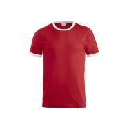 CLIQUE - T-shirt Nome XS rood/wit 100% gekamd katoen 160gr