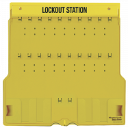LEEG LOCKOUT STATION MET 22 OPHANGCLIPS EN 4 OPBERGVAKKEN, B558xH558xD44 MM  - 0