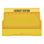 LEEG LOCKOUT STATION MET 8 OPHANGCLIPS EN 2 TRANSPARANTE OPBERGVAKKEN, B596xH393xD114 MM - 0