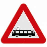 A49 verkeersbord gevaar:  openbare weg kruist met sporen in de rijbaan - PKA49REEKS